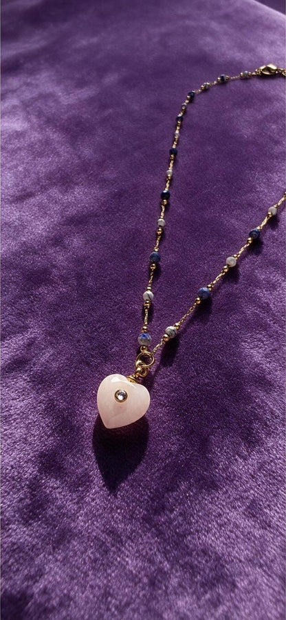Natural Stone Heart Necklace