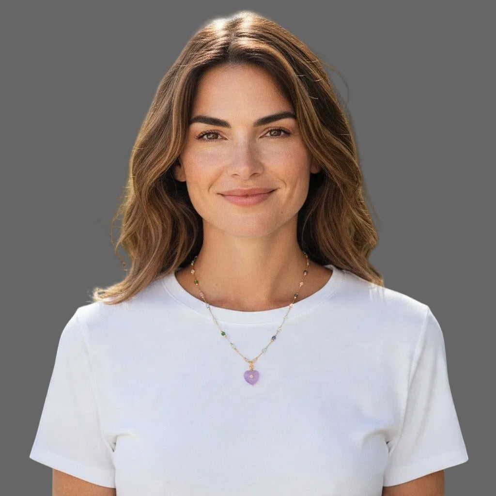 Natural Stone Heart Necklace