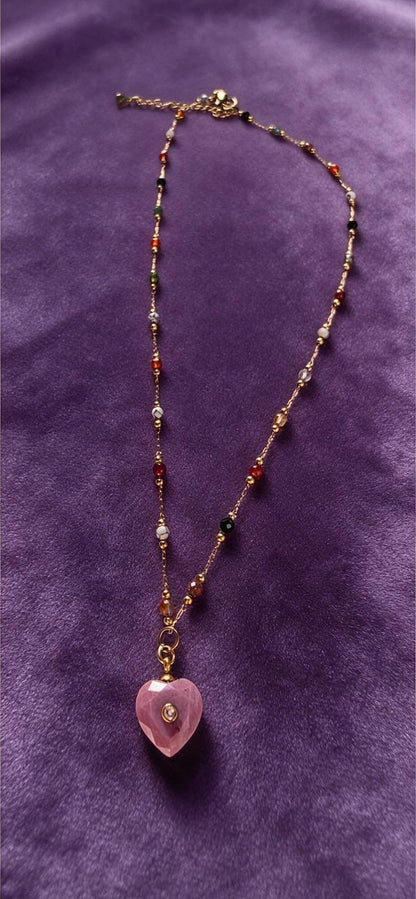 Natural Stone Heart Necklace